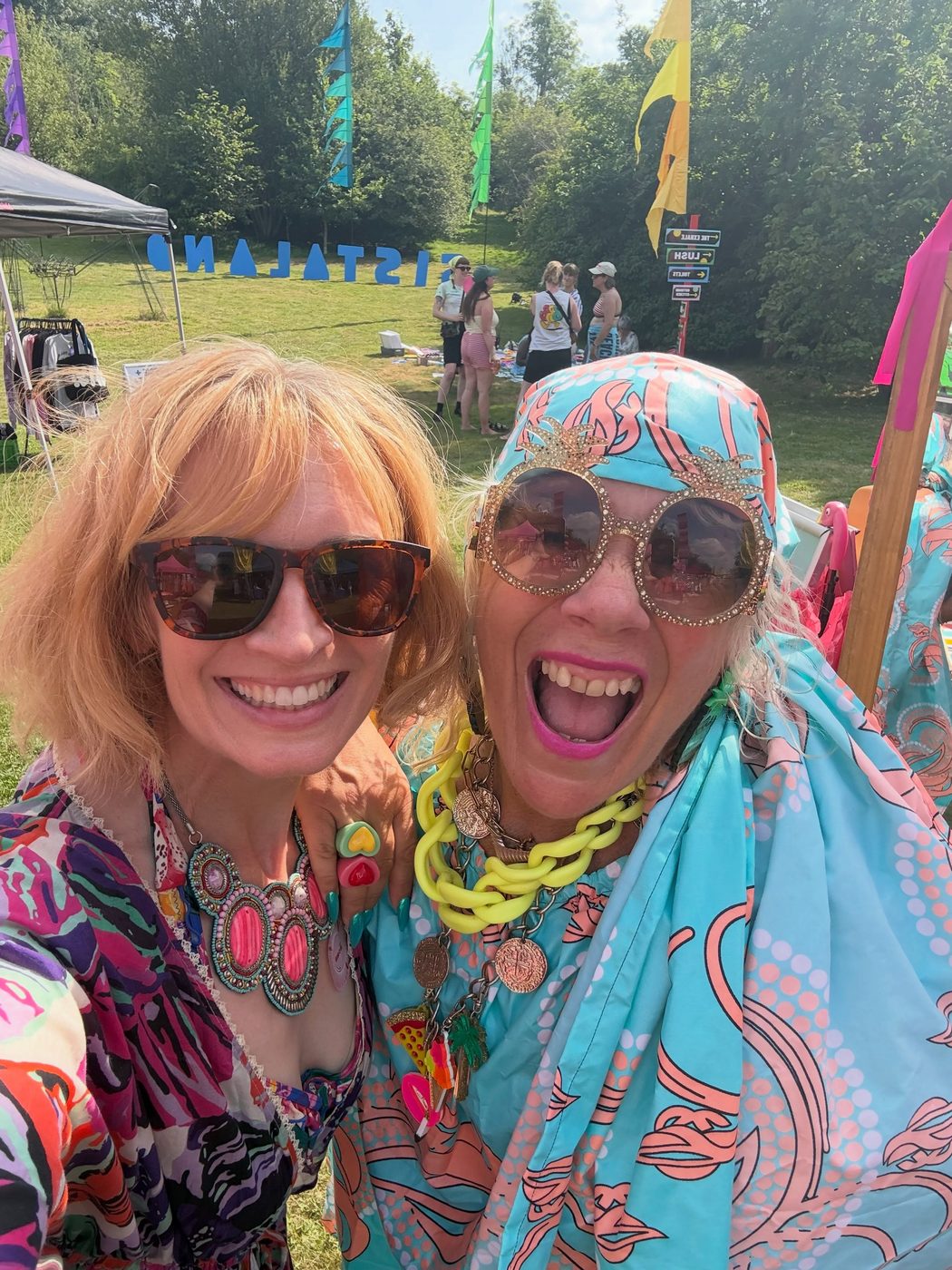 Sarah with a friend at Sistaland